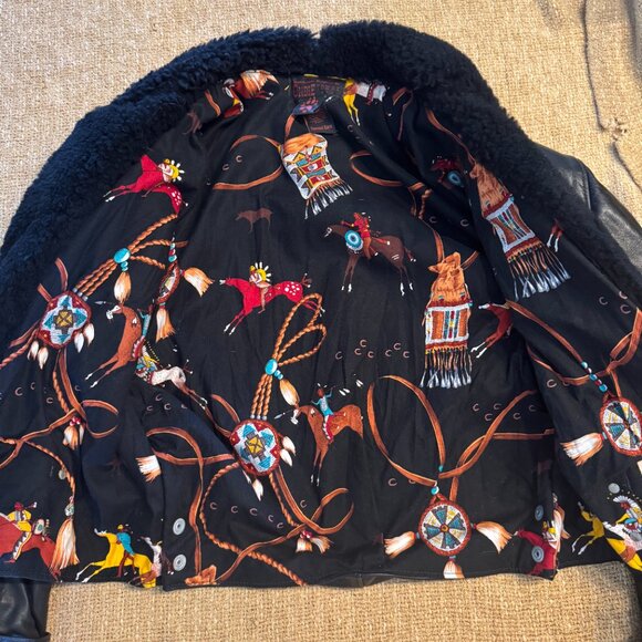 Vintage Ondie Town black leather cropped jacket. - Picture 3 of 6